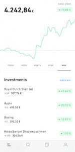 See your stock performance in the Trade Republic App